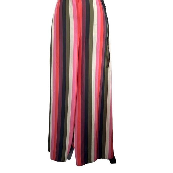 EUC ASOS Multicolor Stripe Crossfront Lowcut V Capri Jumpsuit - Size 2 - Picture 8 of 14
